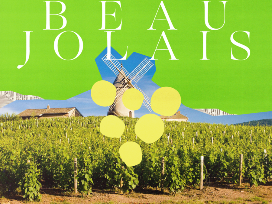 Collage illustration of Beaujolais