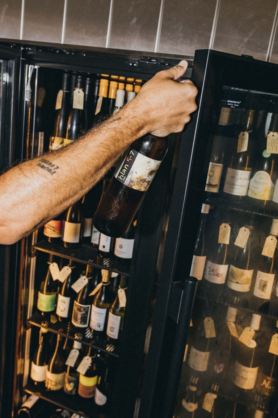 The wine fridge at Casa in Perth