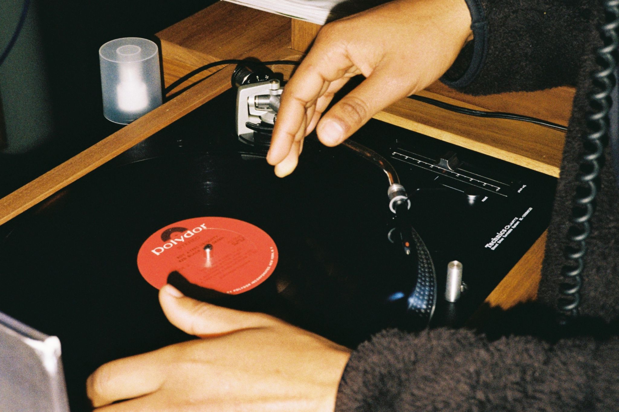 Playing a record at Melbourne bar Waxflower