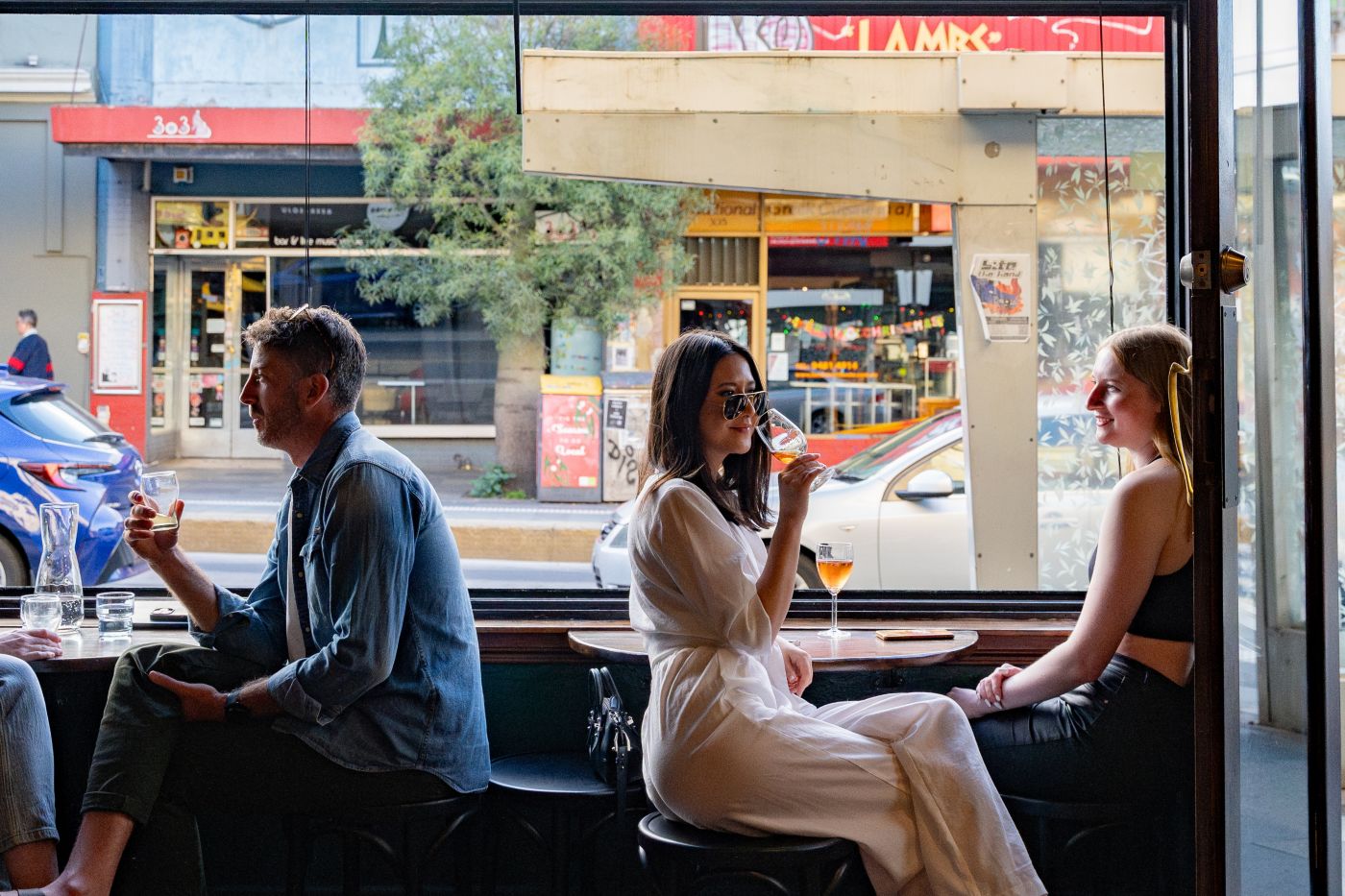 At the window of whisky-focused bar Goodwater in Melbourne