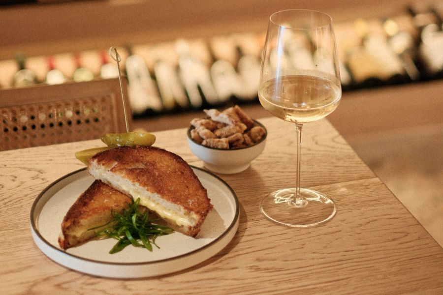 The three-cheese toastie is a highlight at Atelier Wine Bar 