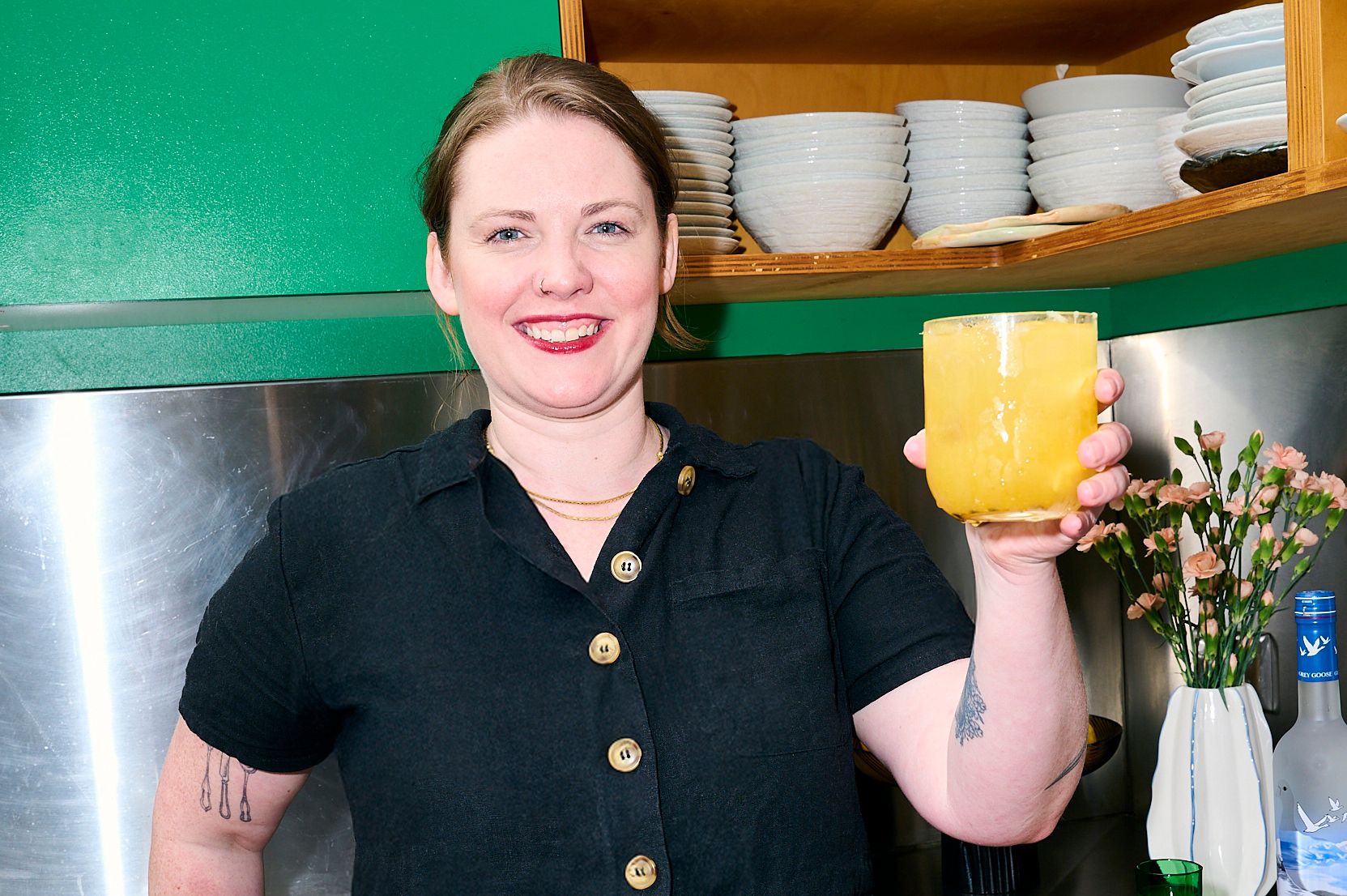 Drinks expert Cara Devine with the Passionfruit Caipiroska 