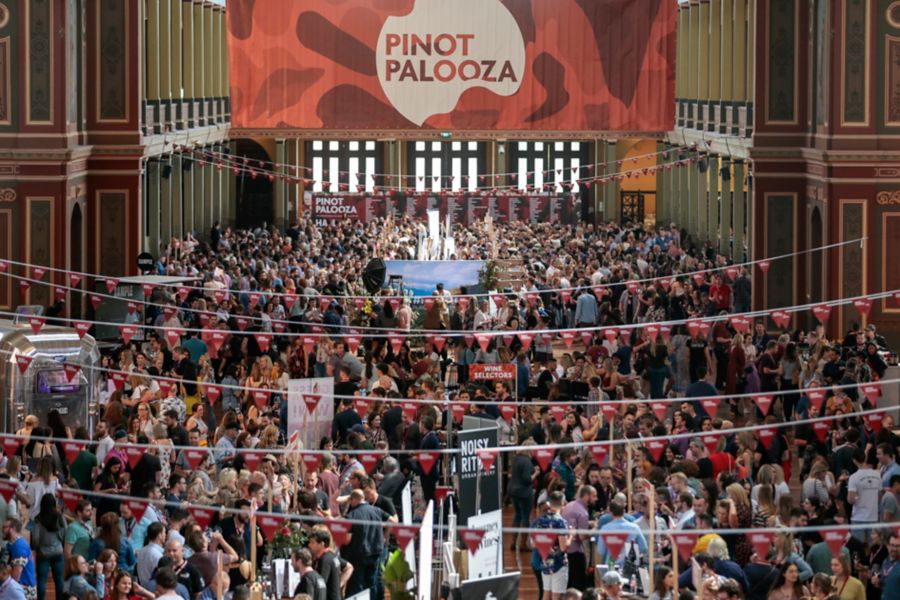 The crowds at the Pinot Palooza festival in Melbourne