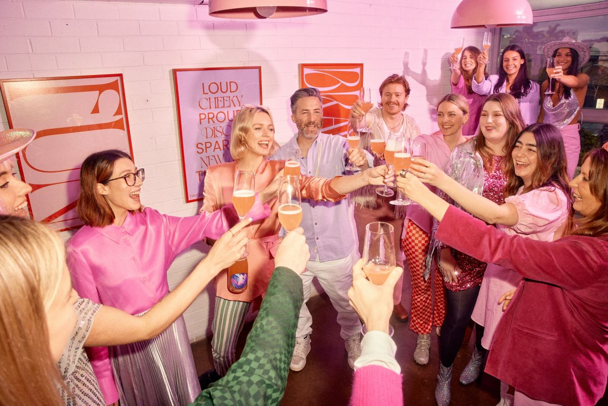 Tiny Disco team celebrating with Zonzo bellini 