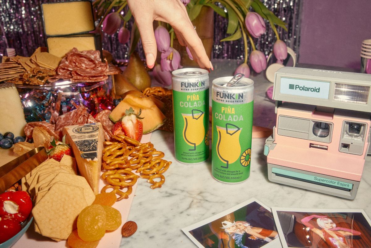 Funkin Pina Colada cans on grazing platter