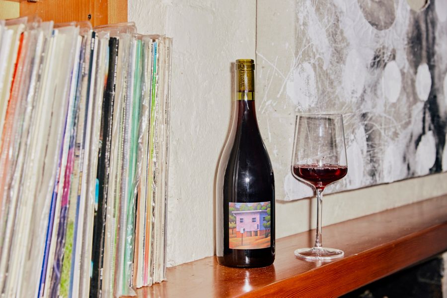 William Downie Cathedral Pinot Noir wine bottle and glass