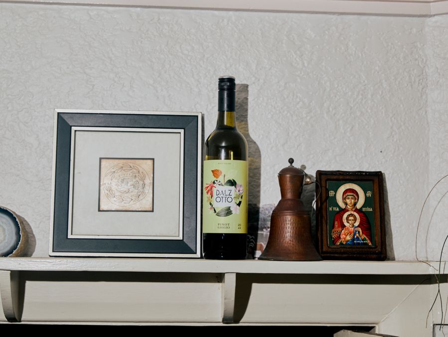 The Dal Zotto Pinot Grigio on a shelf