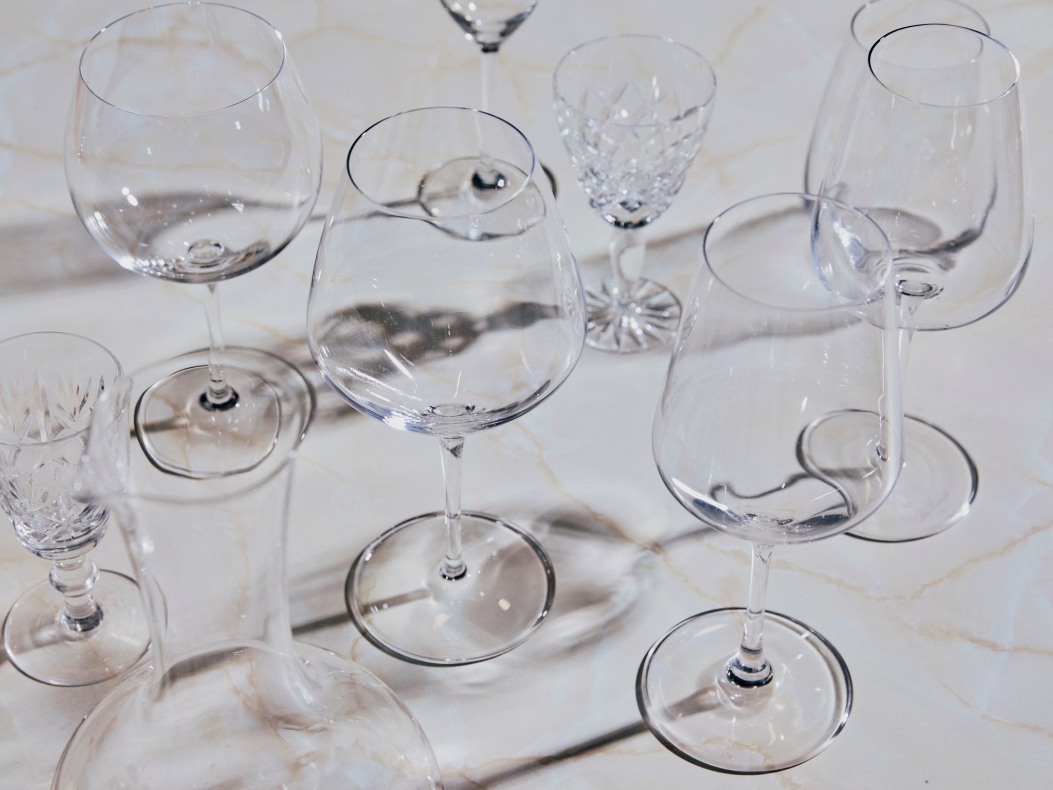 Pair of Crystal Bent/Cut Wheat Pattern Martini Glasses - Ruby Lane