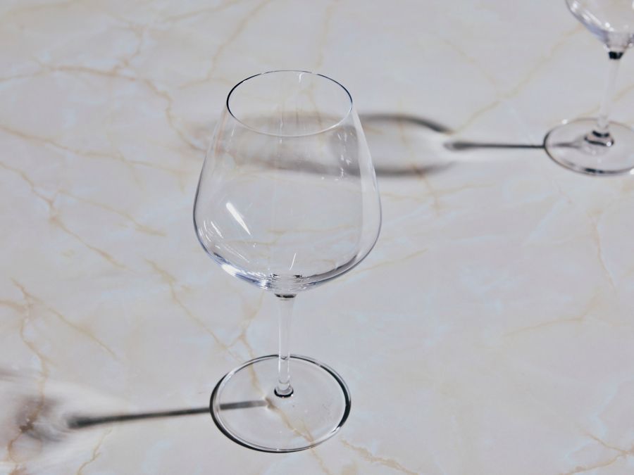 A red wine glass