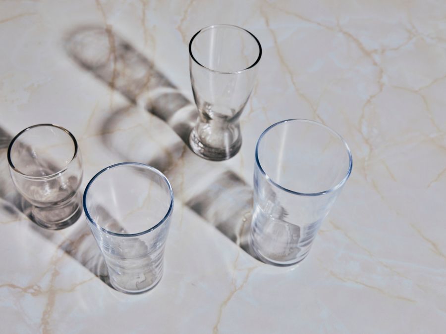 Beer glasses on a bench