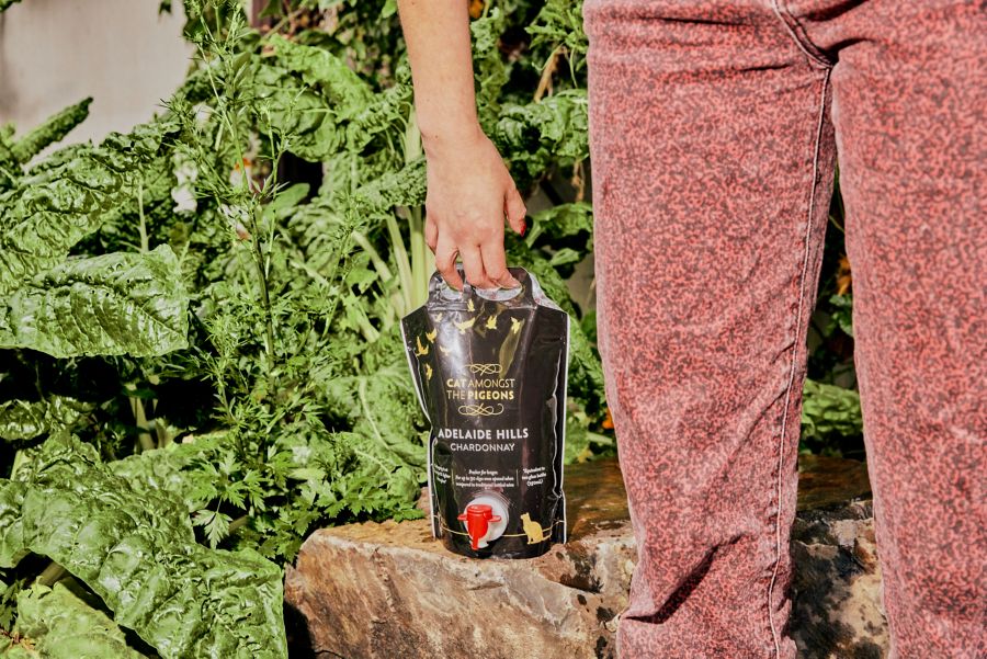 A bagmum of Cat Amongst Pigeons Chardonnay