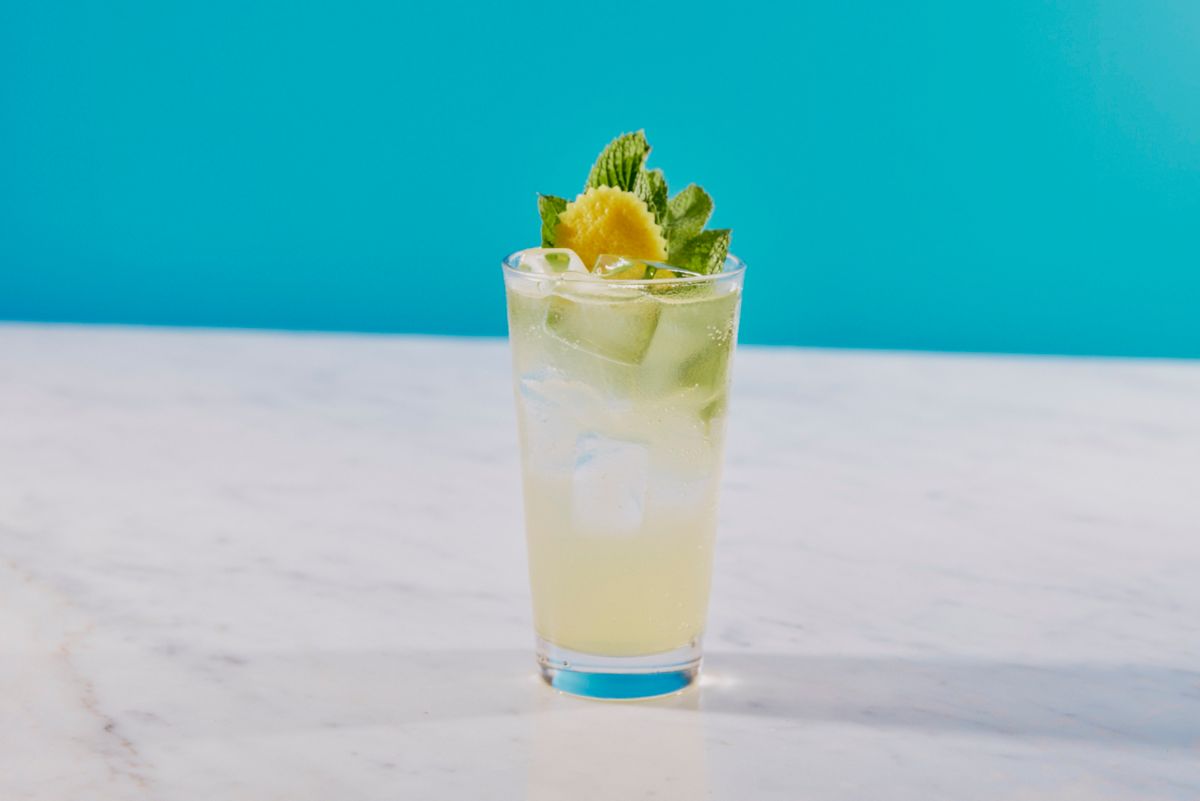 The Grey Goose Lemon Ace is garnished with lemon and mint