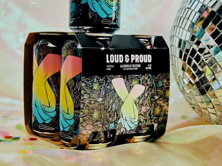 Loud and Proud Passionfruit Seltzer cans