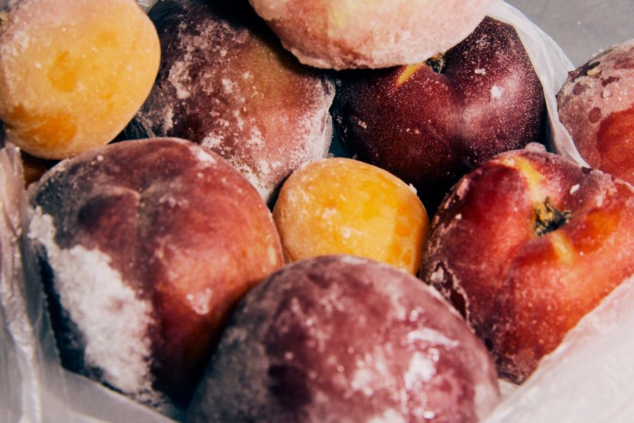 Frozen fruit makes an excellent cocktail garnish