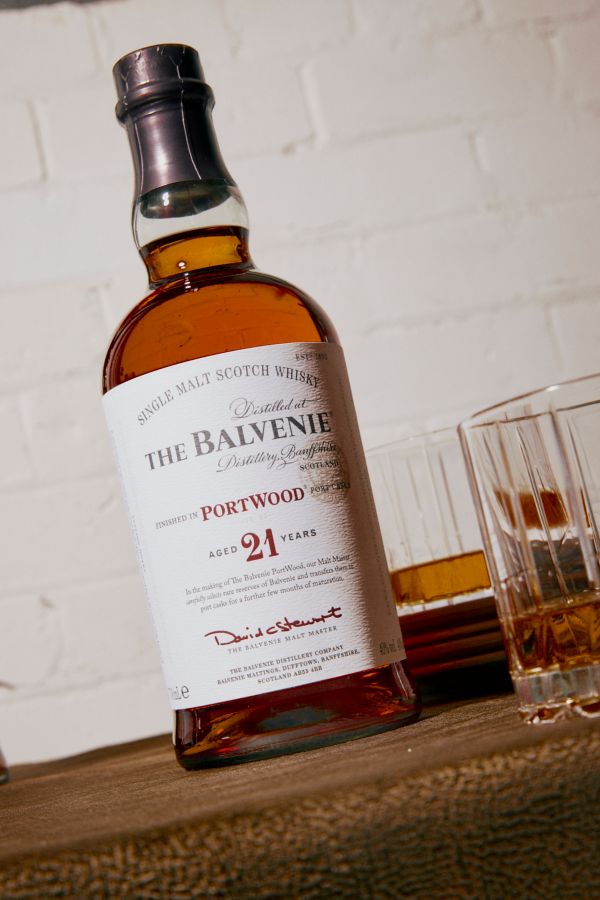 A bottle of The Balvenie Portwood Scotch whisky