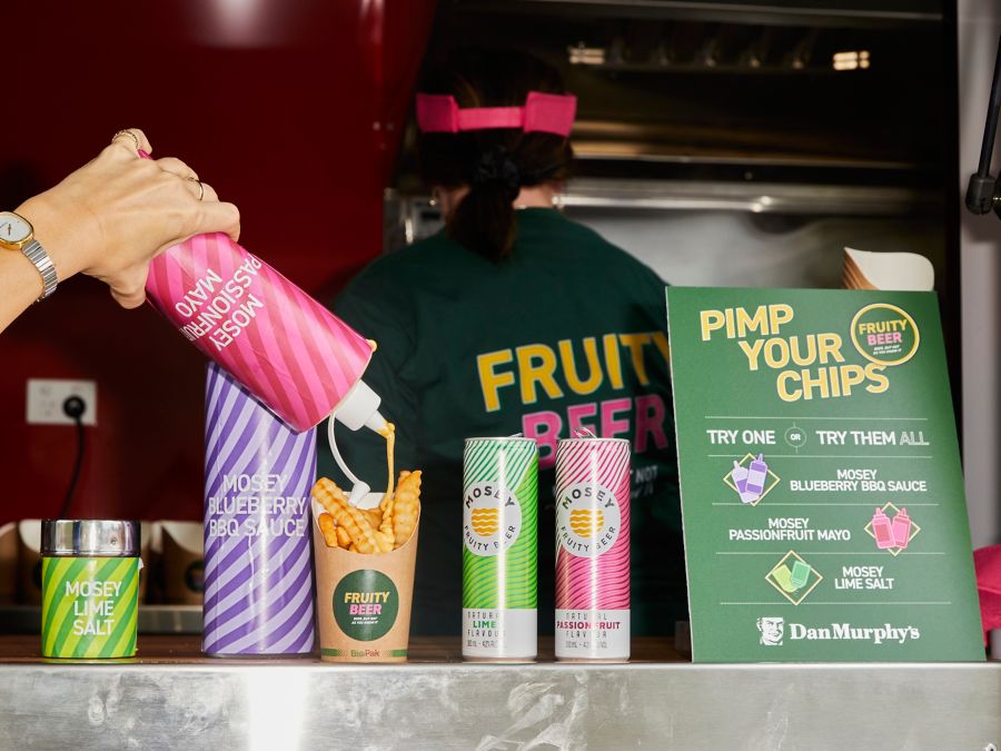 Mosey fruity beer Chips 'n' Sips truck