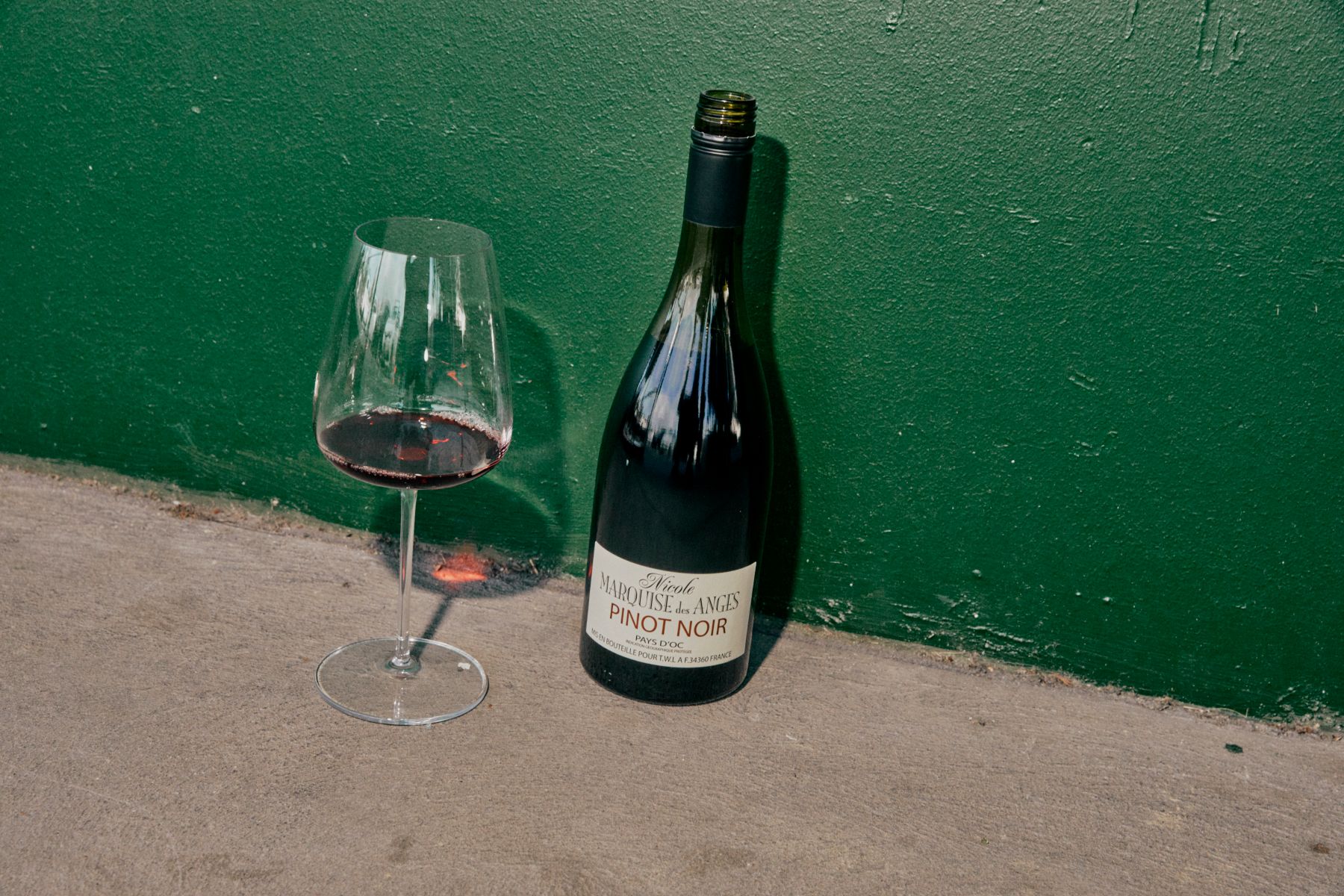 A bottle of the great-value Nicole Marquise de Anges Pinot Noir