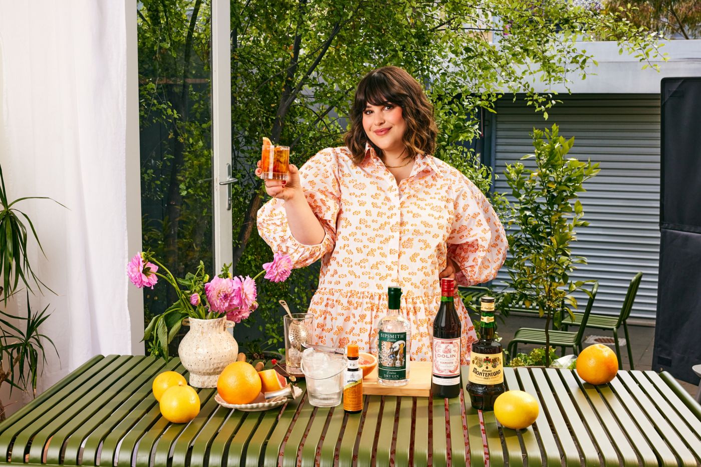 Julia Bussutil Nishimura with the MonteNegroni, which is a sweeter twist on the Negroni