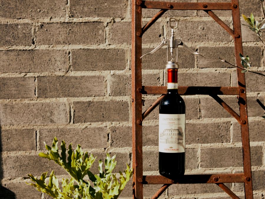 The Frescobaldi Castiglioni Chianti being opened