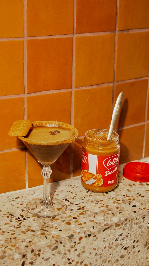 The Biscoff Espresso Martini is made with the popular spread