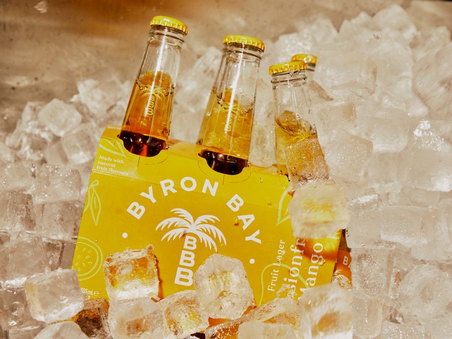Byron Bay Brewery Fruit Lagers on ice