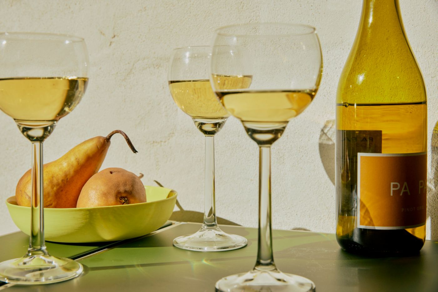 Selection of diverse chardonnay wines