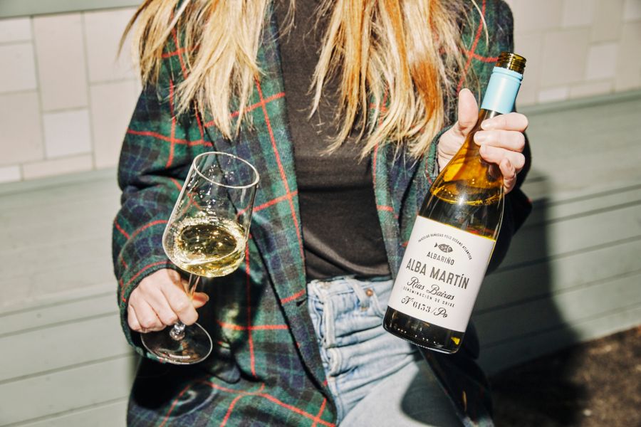 The Alba Martin Albarino is made from grapes grown by the sea in Galicia