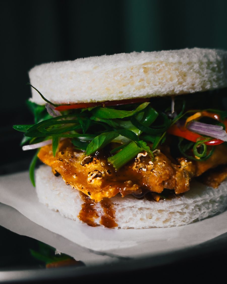 The chicken-skin sandwich at Filipino cocktail bar Inuman in Melbourne
