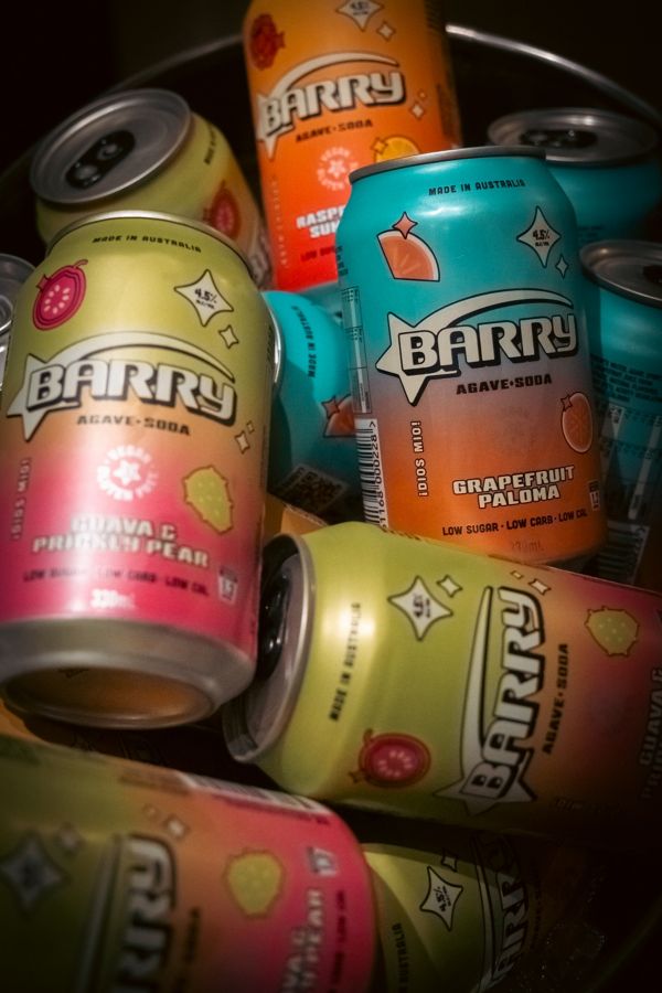 Cans of Barry, a refreshing premix by AFL footballers 