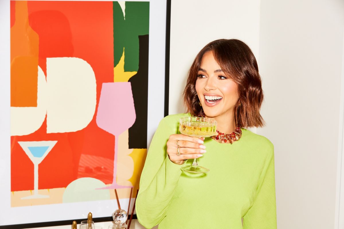 Olivia Molly Rogers enjoying a glass of Oddbird Blanc de Blanc sparkling wine