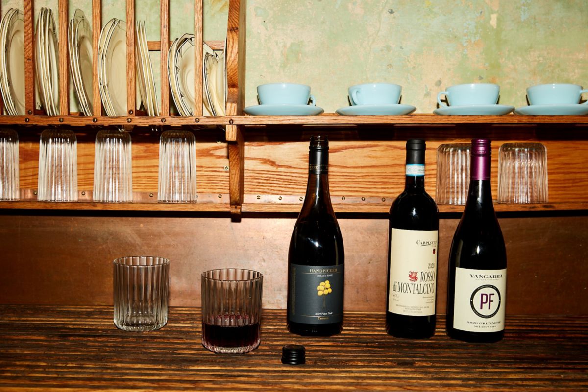 Line up of wines for Christmas lunch