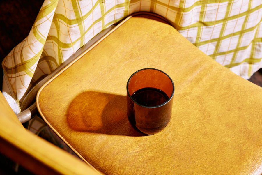 A tumbler that's been made from a wine bottle