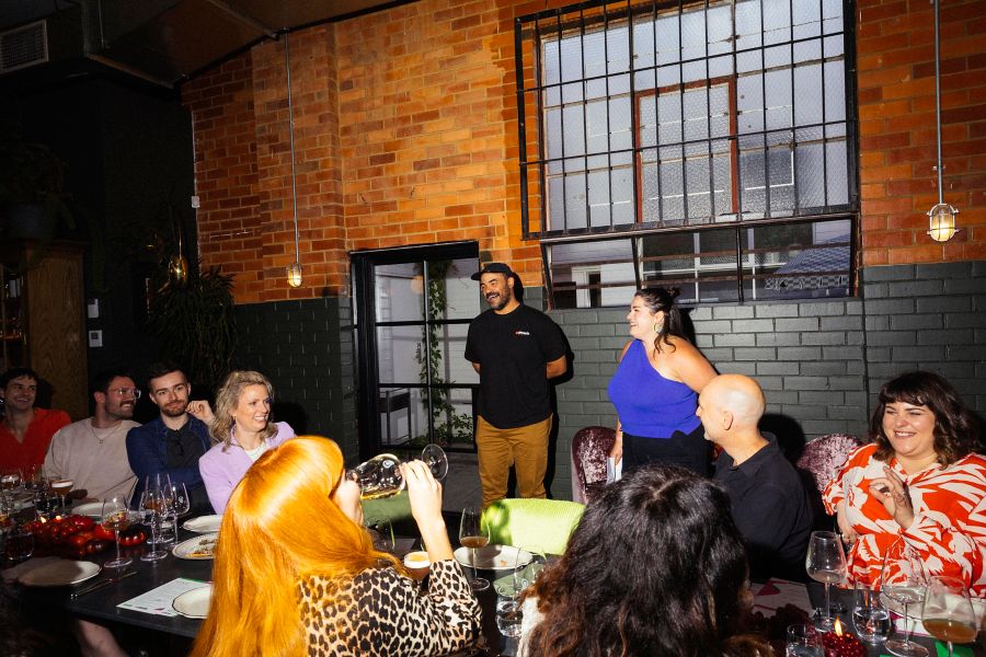 Matt Stirling and Lara Chan-Baker speaking at Date Night with Dan's Daily