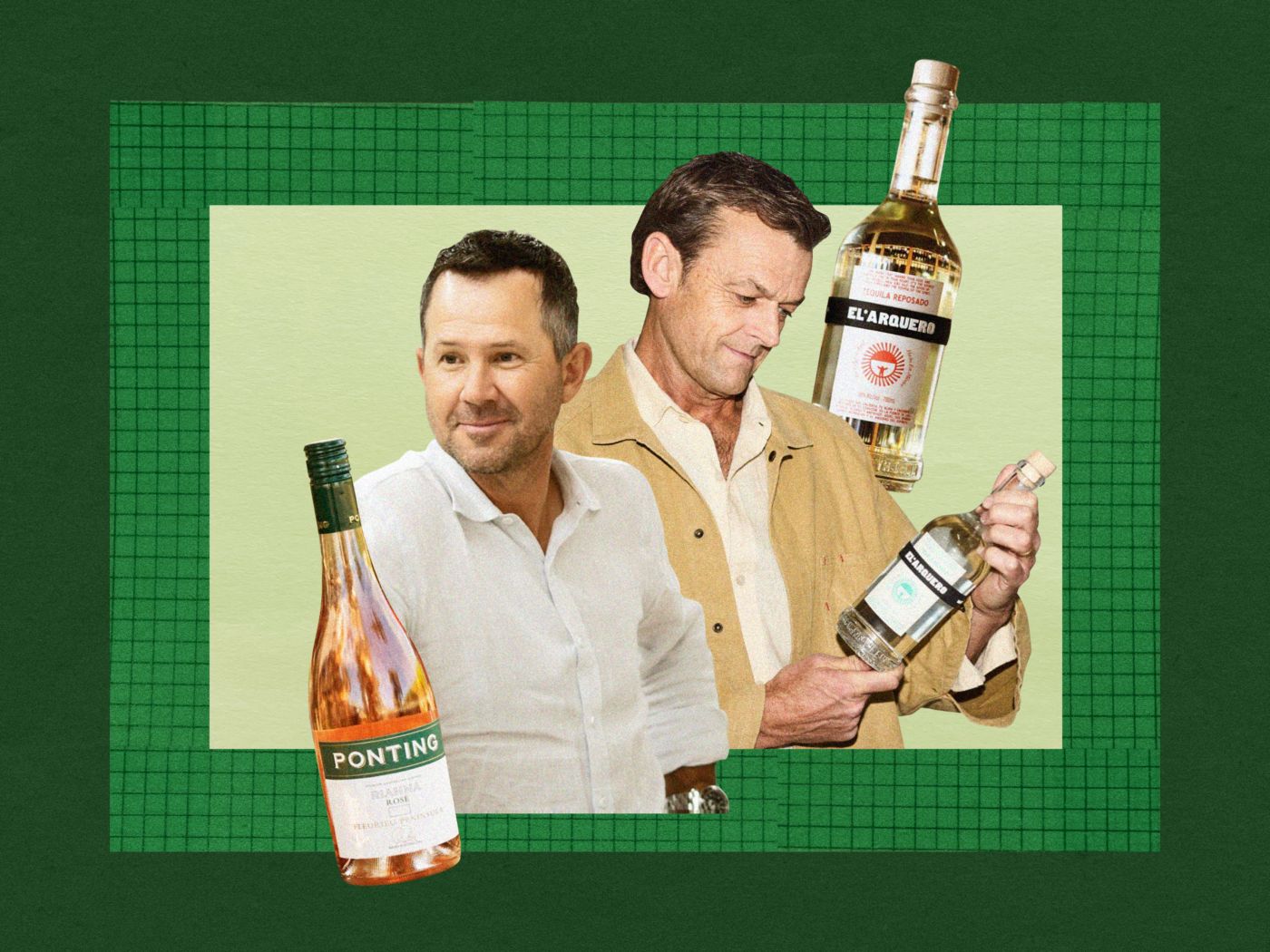 Australian cricket legends Ricky Ponting and Adam Gilchrist with the drinks they make