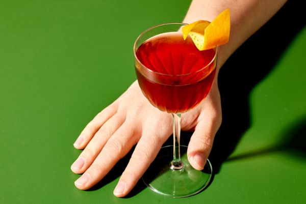Holding the Hanky Panky cocktail
