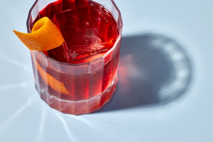 The Boulevardier in a rocks glass