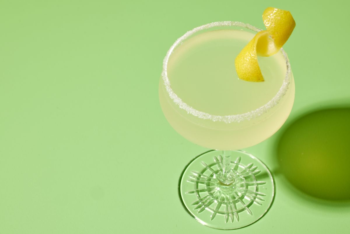 Lemon Drop cocktail with a lemon twist
