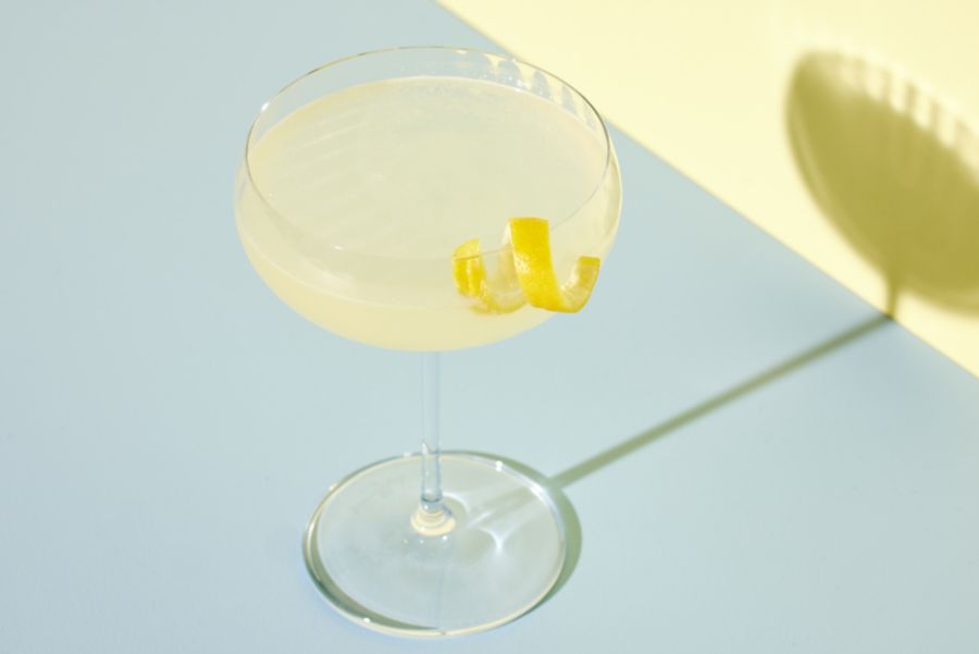 The Corpse Reviver No. 2 cocktail is bright yellow and refreshing