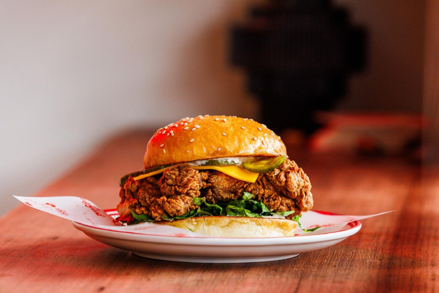 A fried chicken burger at Melbourne's JollyGood 
