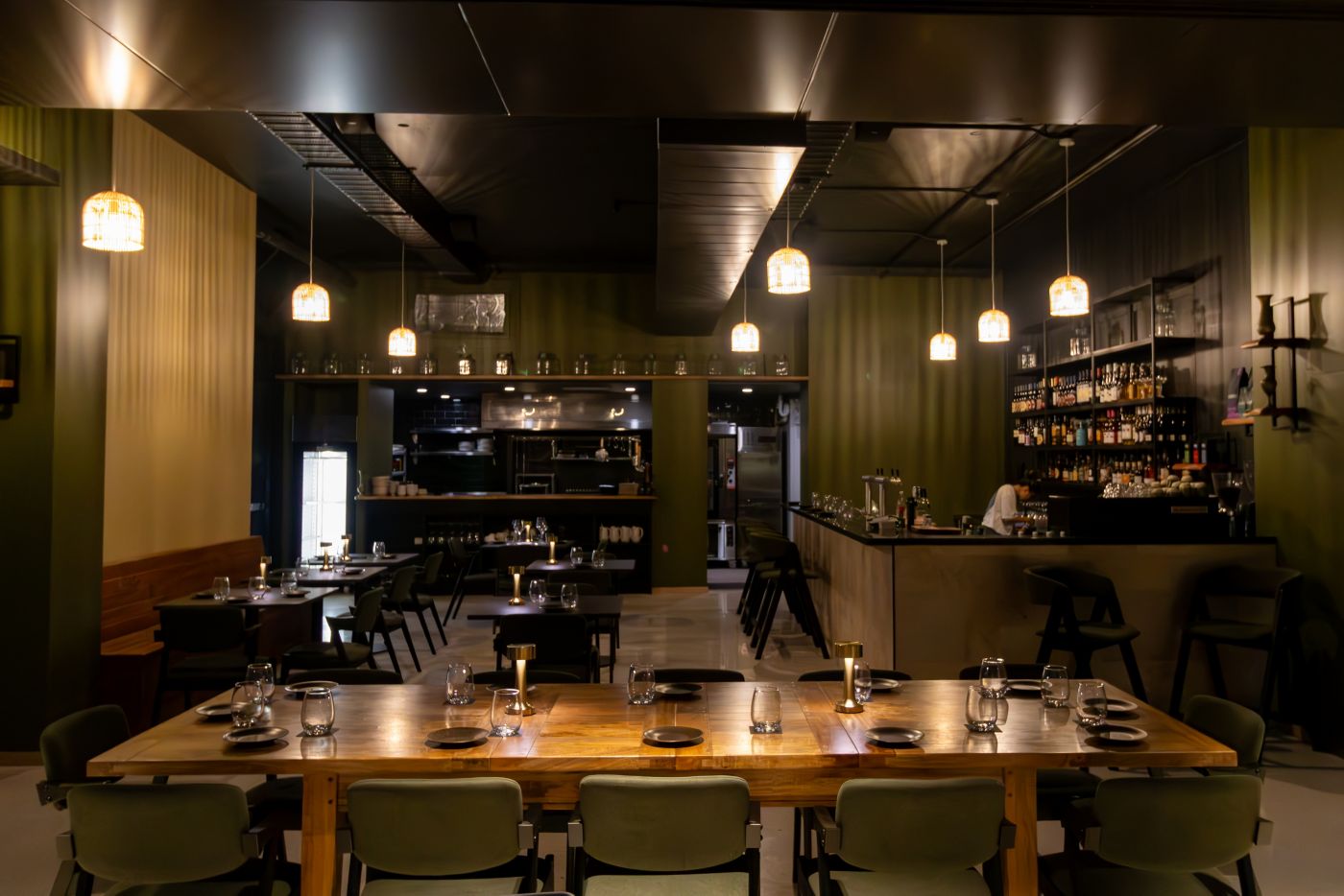 The setting inside Ach Wine Bar in Brisbane