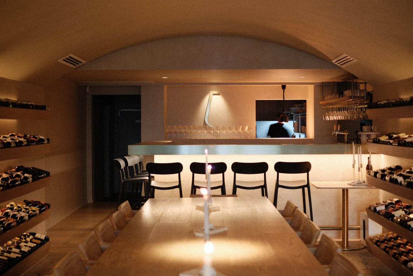 Inside the slick Atelier Wine Bar in Noosa