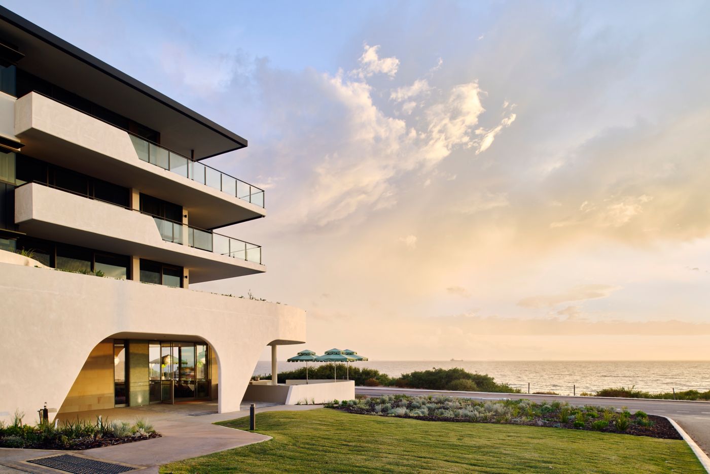 Gibney is at Perth's Cottesloe Beach, with views over the water 