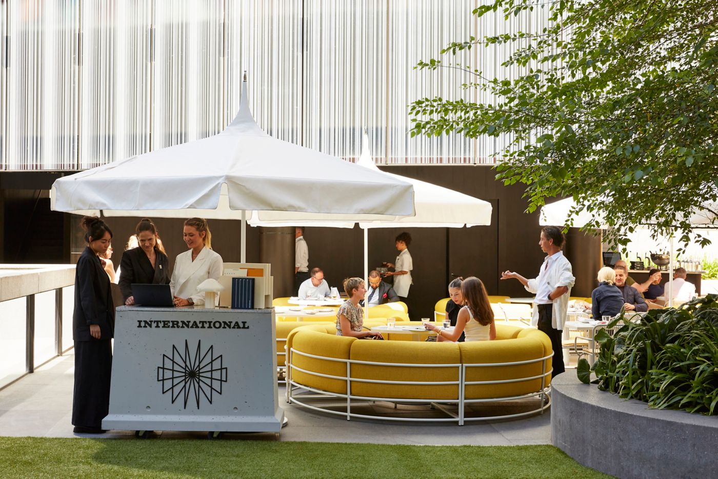 One of the outdoor areas at the three-level venue, The International 