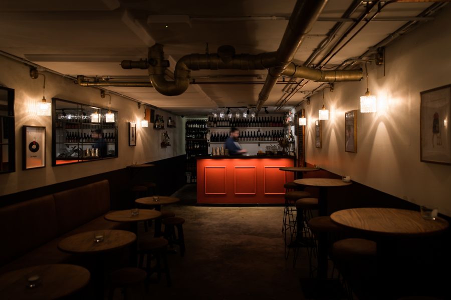 Looking at the bar in 11e Cave in Canberra