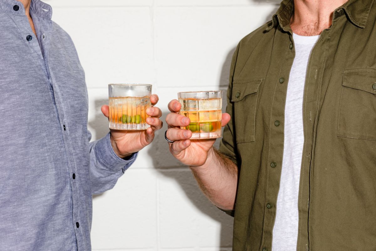 2 people with a drink