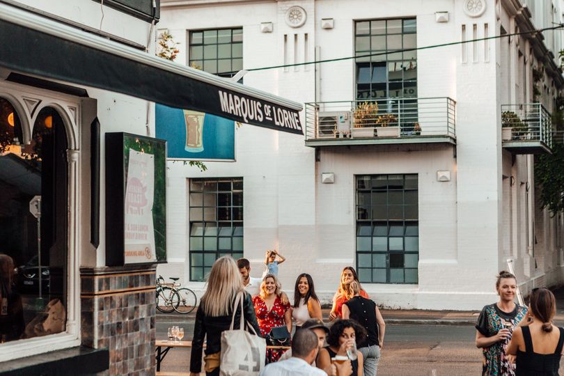 Outside the Marquis of Lorne in Melbourne