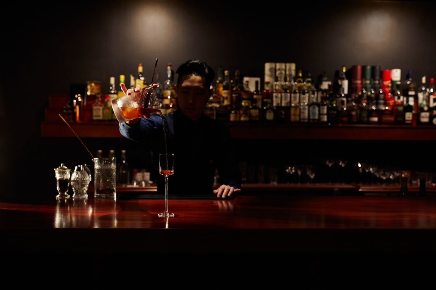 Serving a cocktail at Bar Peripheral in Adelaide