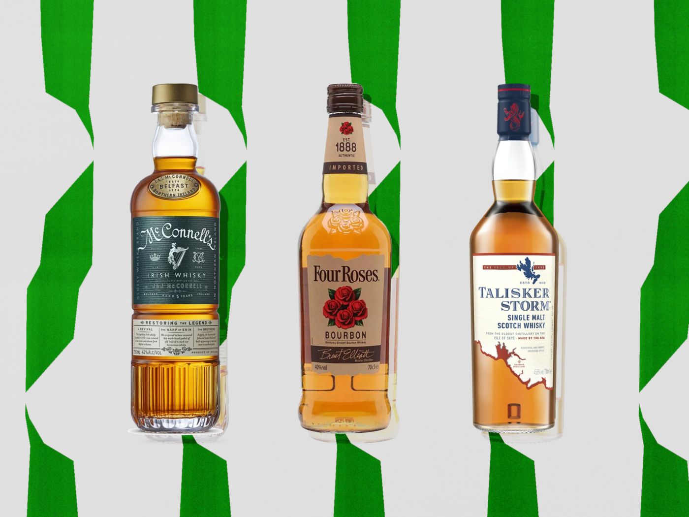 Three great whiskies offered at a great price at Dan Murphy's on a green and white background