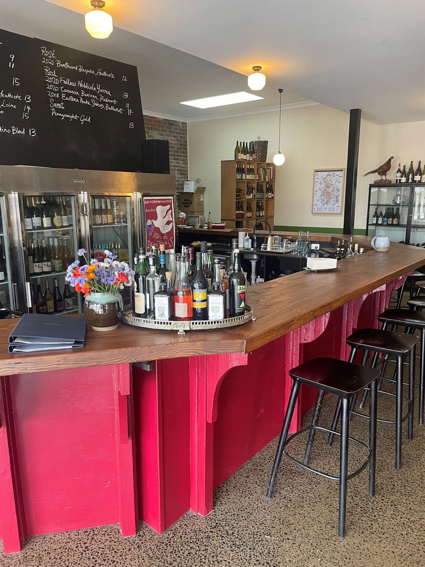 Inside Bar Merenda in Daylesford, Victoria