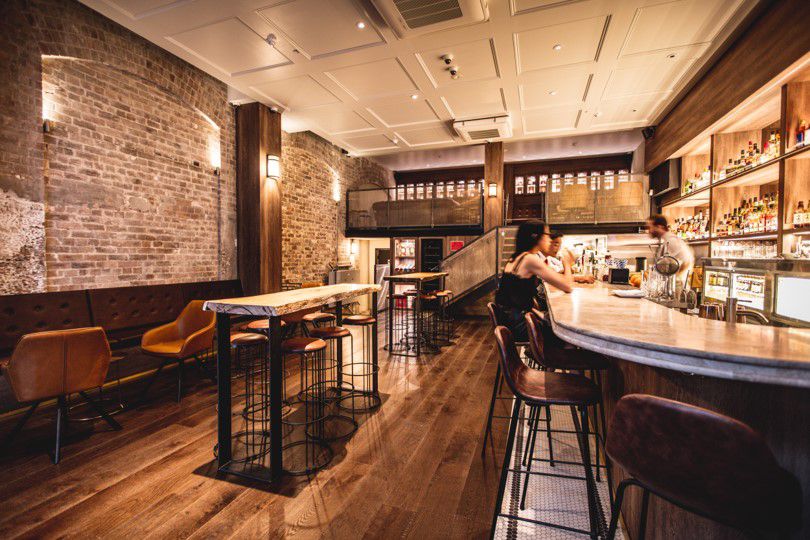 The bar and seeting at Bancho in Sydney